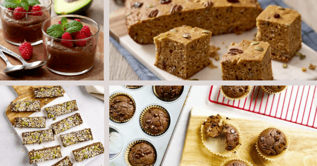 Image grid of muffins and bread